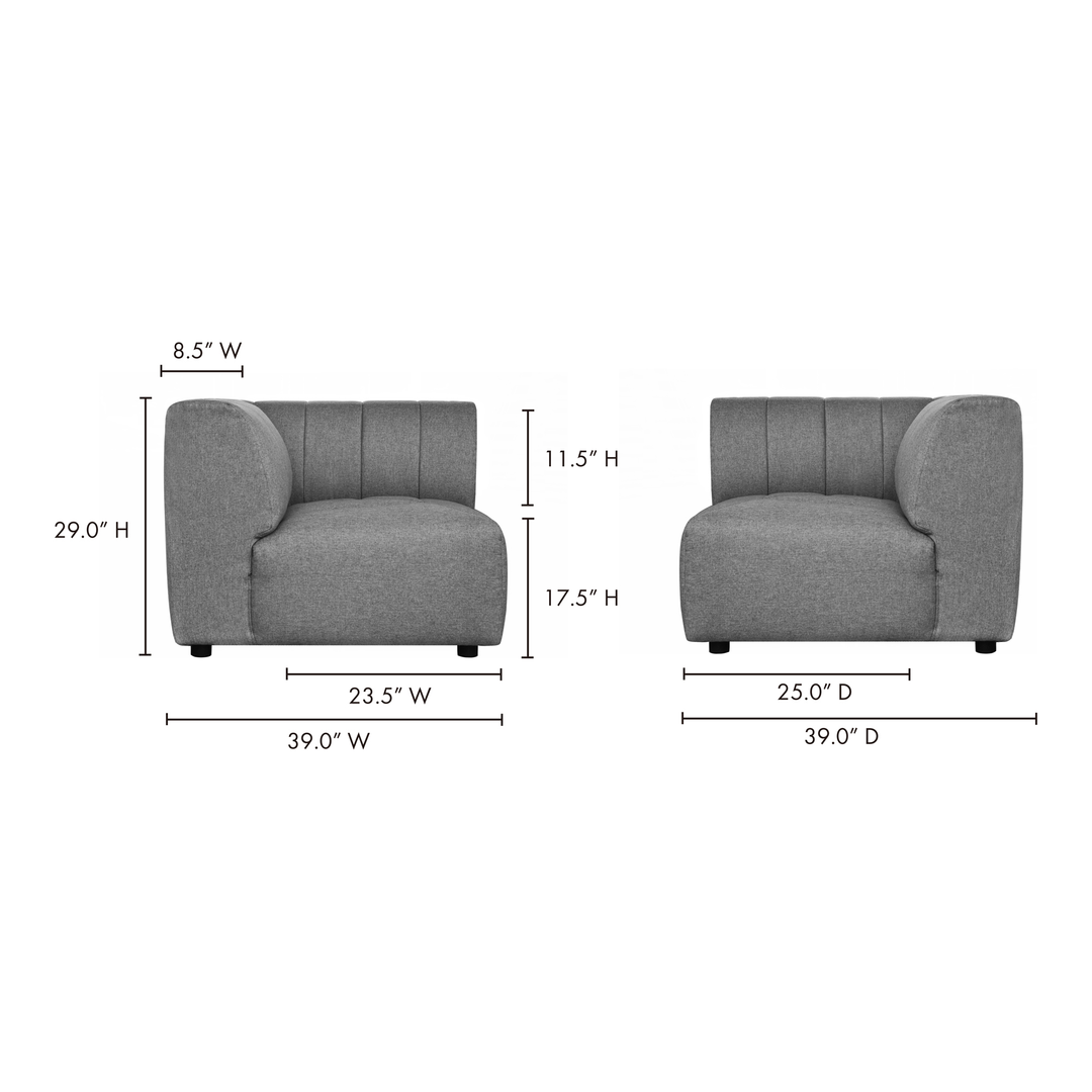 American Home Furniture | Moe's Home Collection - Lyric Corner Chair Grey