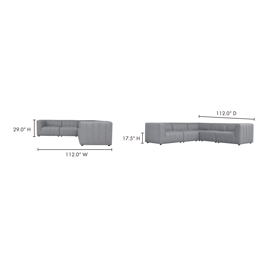 American Home Furniture | Moe's Home Collection - Lyric Classic L Modular Sectional Grey