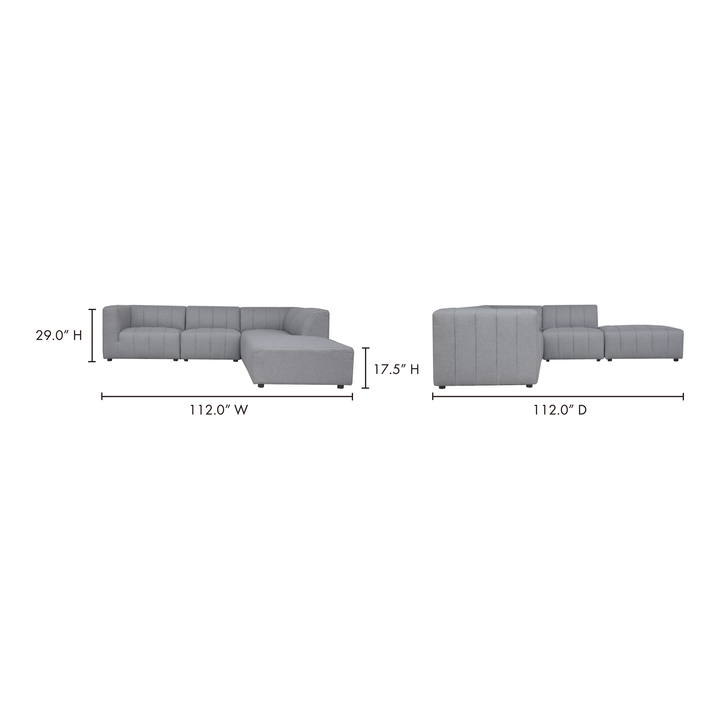 American Home Furniture | Moe's Home Collection - Lyric Dream Modular Sectional Right Grey