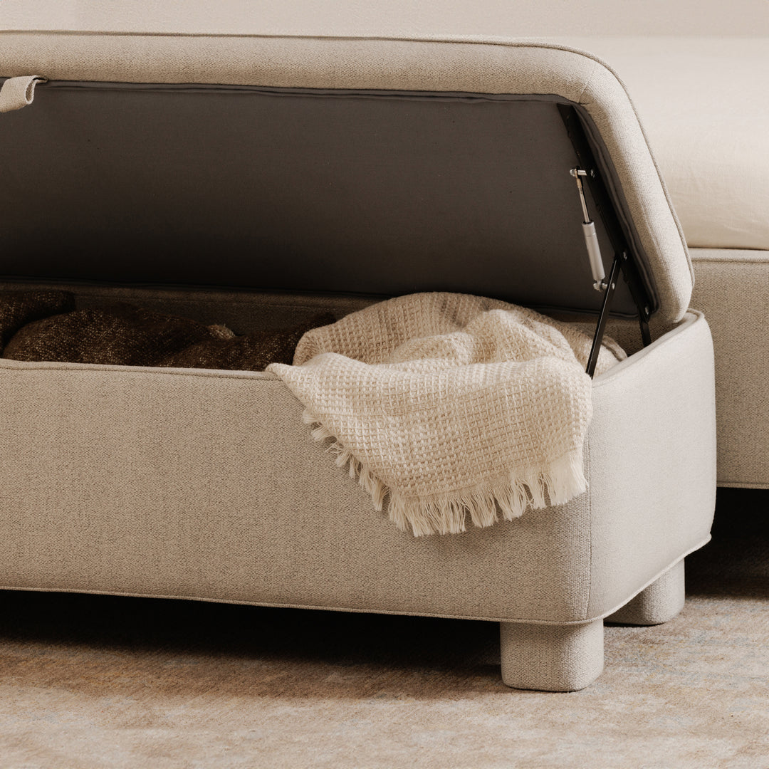 American Home Furniture | Moe's Home Collection - Ichigo Storage Bench Light Grey