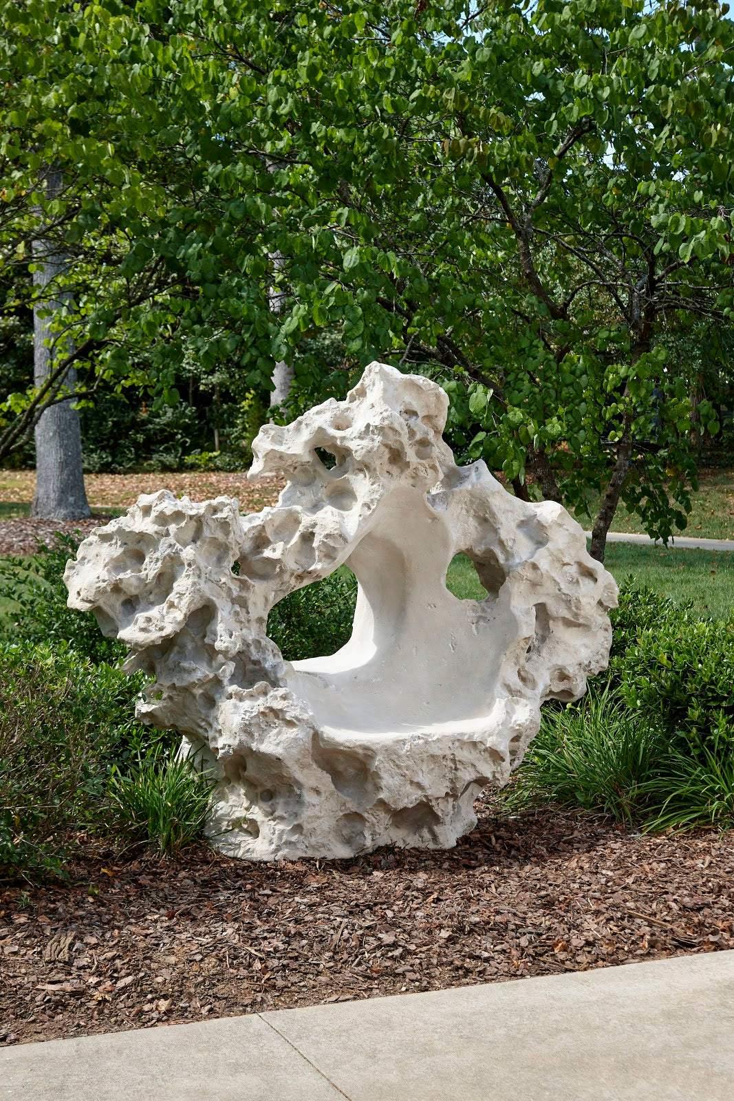 Phillips Collection Colossal Cast Stone Sculpture with Seat, Roman Stone DECORATIVE OBJECTS