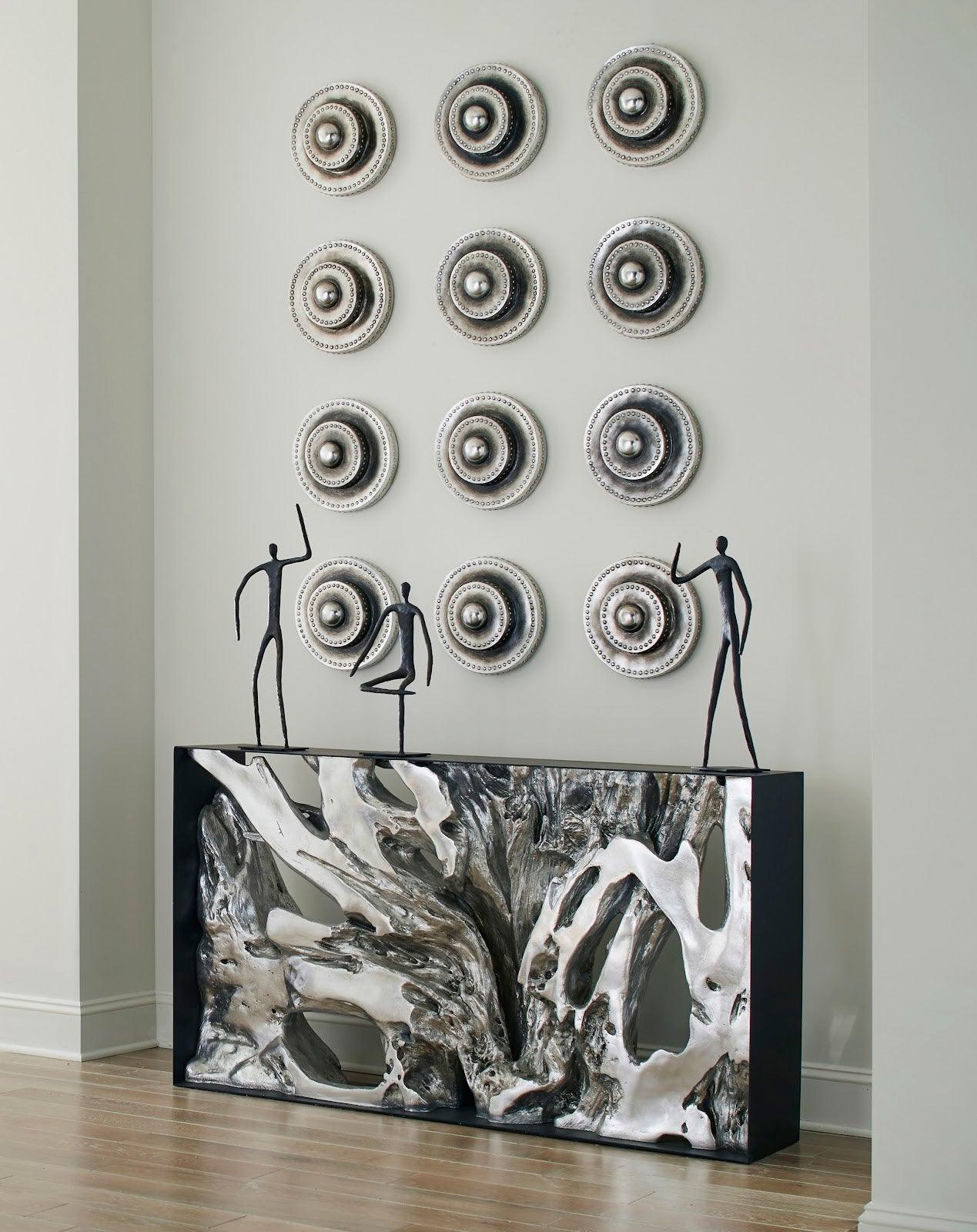 Phillips Collection Circles Wall Tile, Silver Leaf with Antiquing WALL ACCENTS