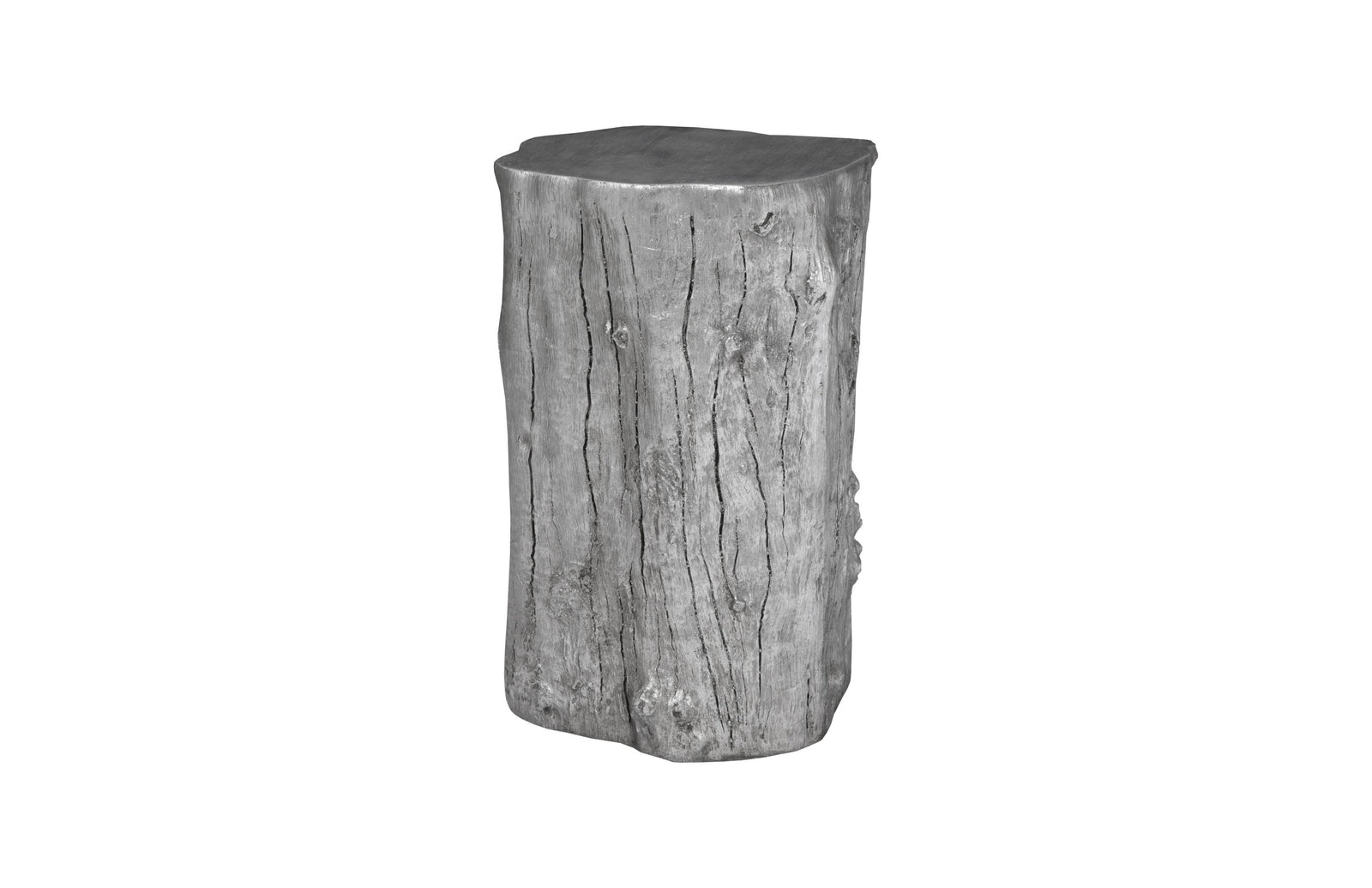 Phillips Collection Log Stool, Silver Leaf, MD OTTOMANS, POUFS, + STOOLS