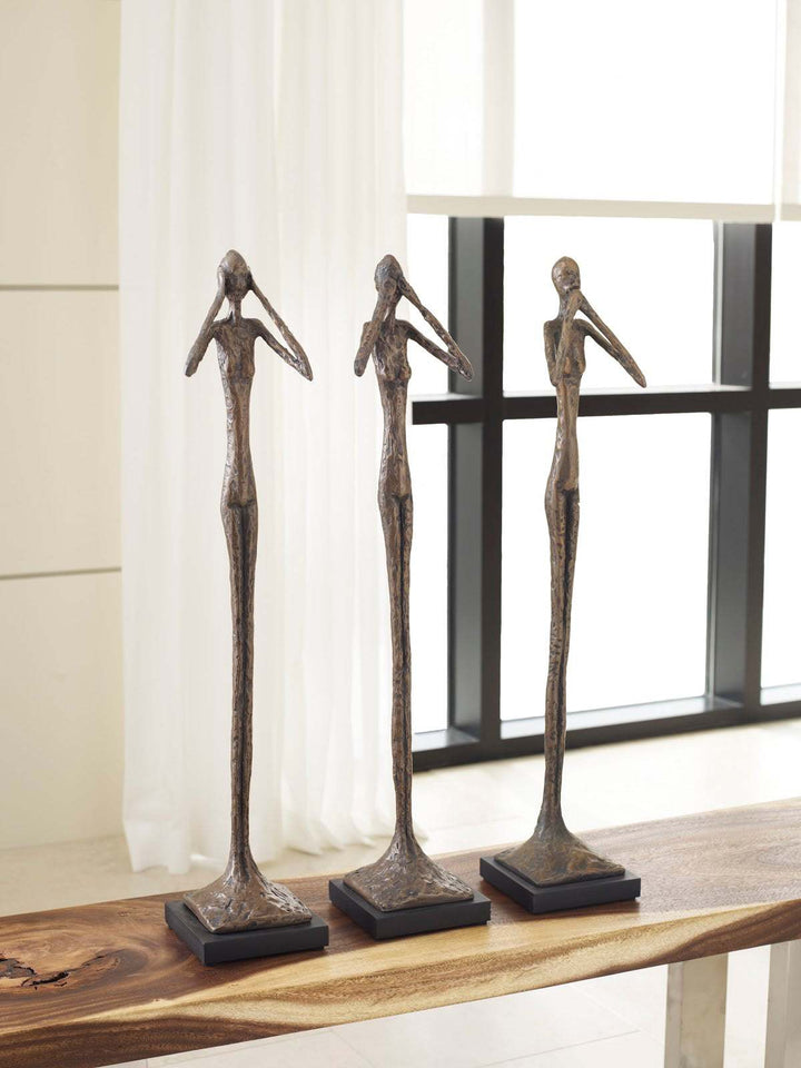 See No Evil Slender Sculpture, Small, Resin, Bronze Finish - Phillips Collection - AmericanHomeFurniture