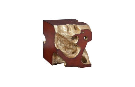 Phillips Collection Freeform Stool, Gold Leaf, Faux Bois, SM OTTOMANS, POUFS, + STOOLS