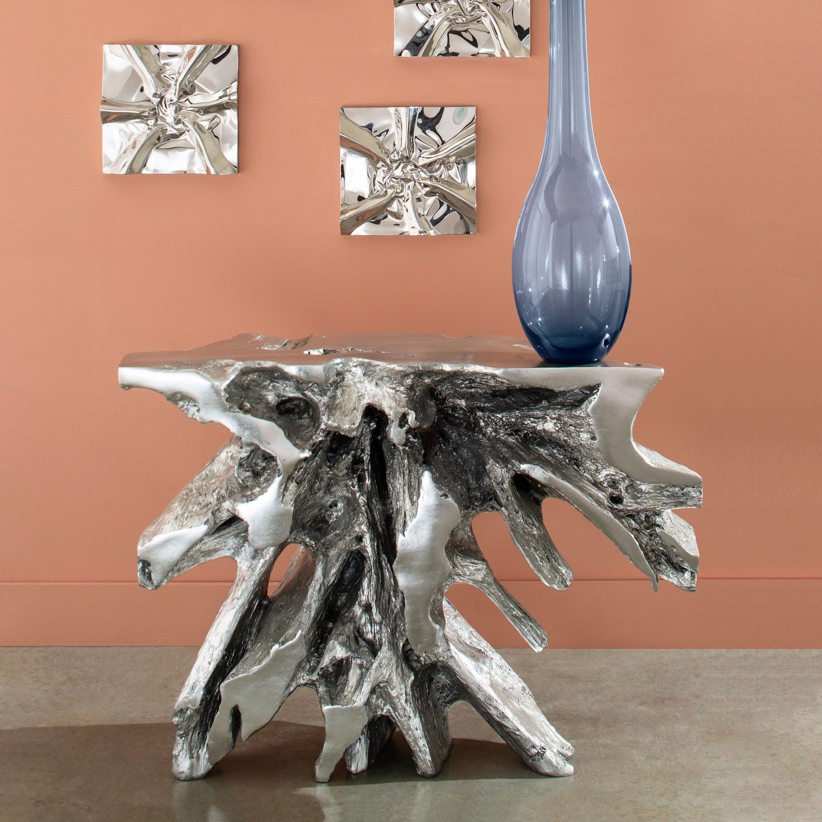 Phillips Collection Luxe Freeform Console Table, Silver Leaf CONSOLE TABLES