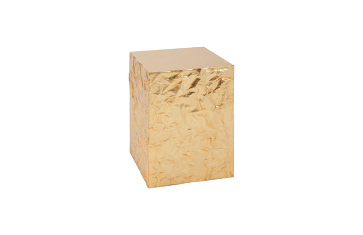 Crumpled Pedestal, Gold, SM - Phillips Collection - AmericanHomeFurniture