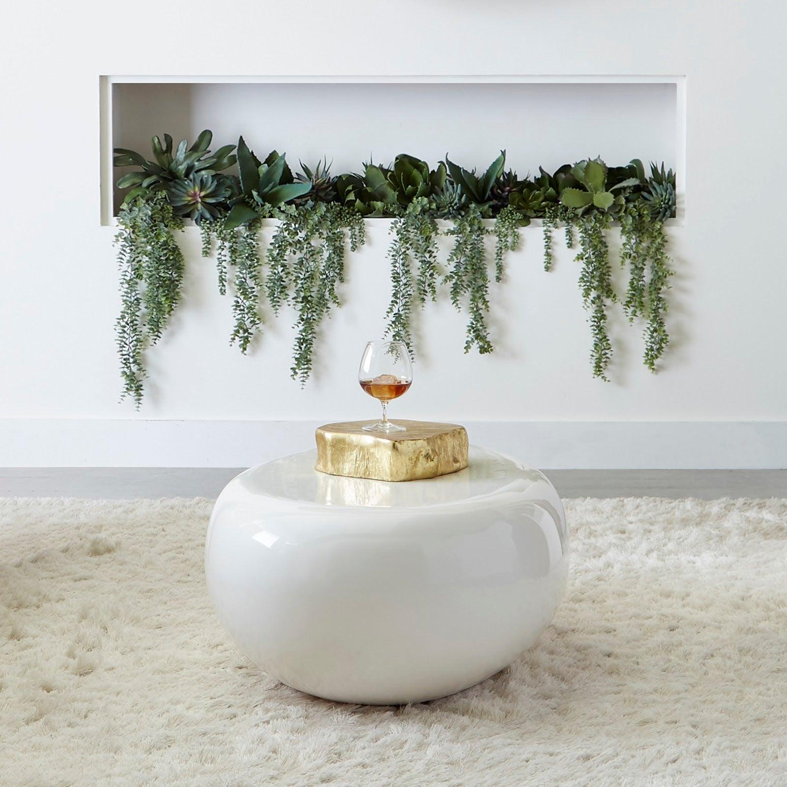 Phillips Collection River Stone Coffee Table, Small, Gel Coat White COFFEE TABLES