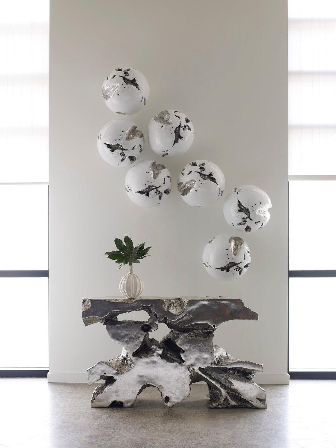 Cast Root Wall Ball, Silver Leaf, White, LG - Phillips Collection - AmericanHomeFurniture