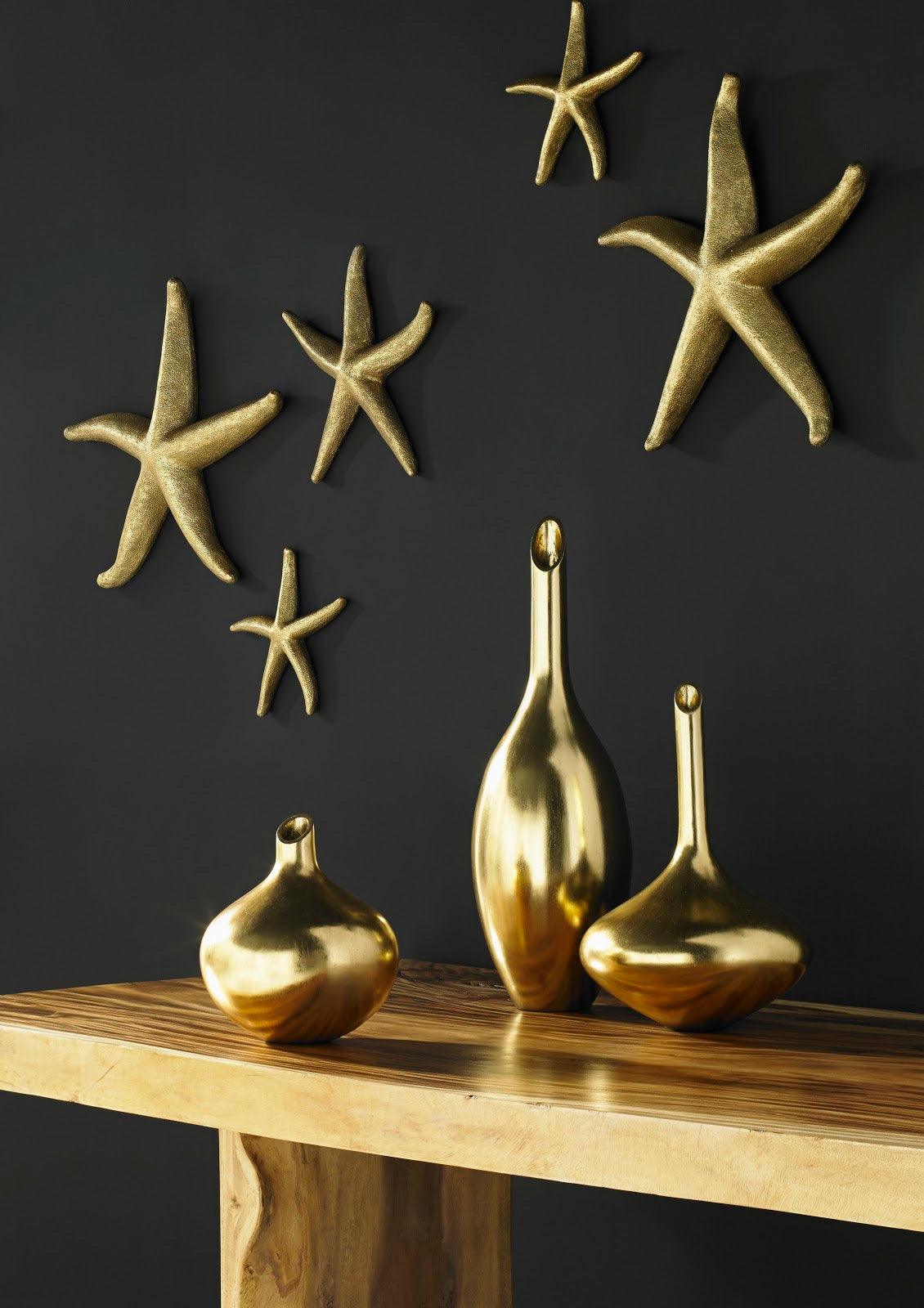 Phillips Collection Starfish, Gold Leaf, Set of 4, SM WALL ACCENTS