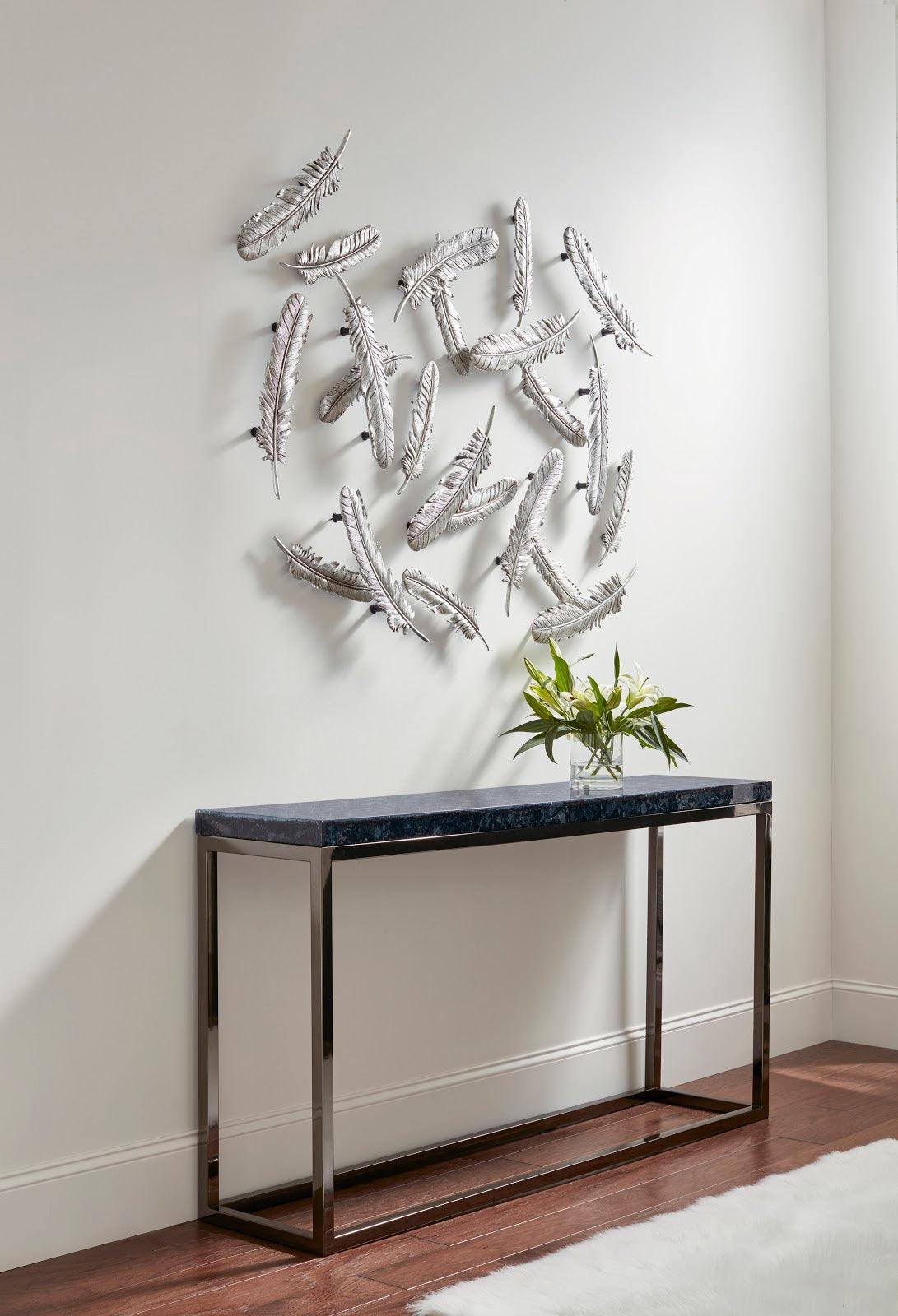 Phillips Collection Feathers Wall Art, Small, Silver Leaf, Set of 2 WALL ACCENTS