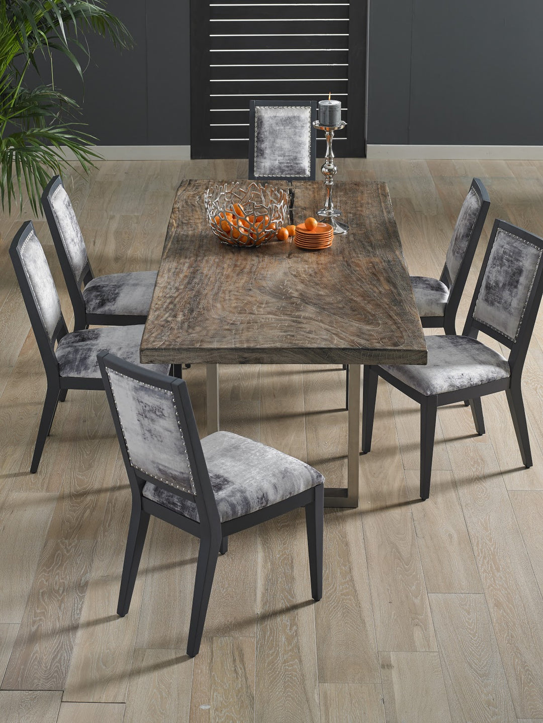 Mesmerize Dining Chair, Mist Gray, Gray Wooden Legs - Phillips Collection - AmericanHomeFurniture