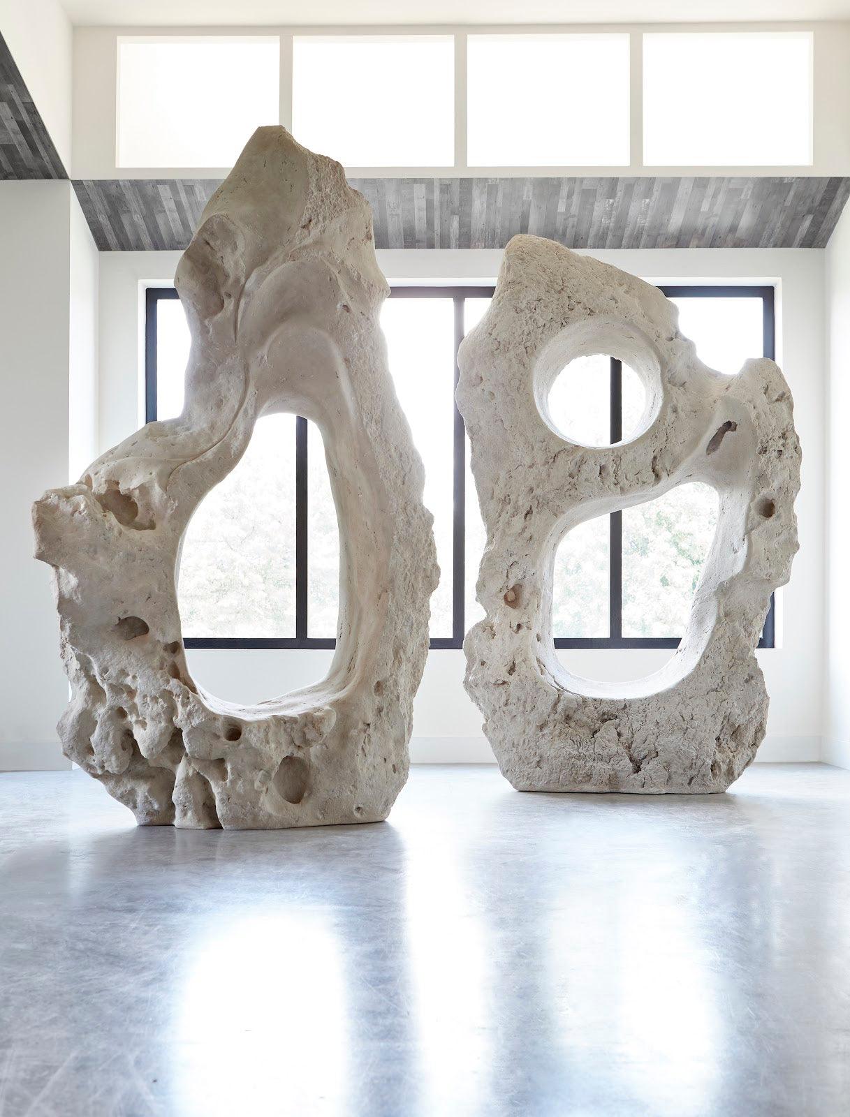 Phillips Collection Colossal Cast Stone Sculpture, Single Hole, Roman Stone DECORATIVE OBJECTS