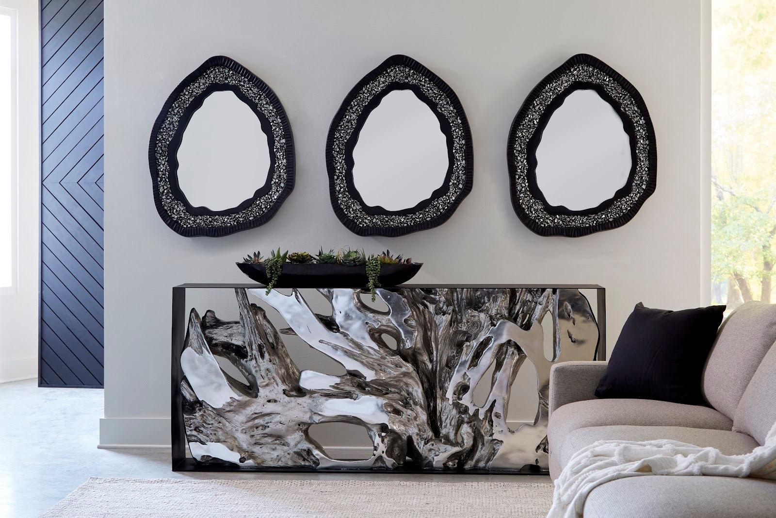 Phillips Collection Cast Root Console Table, Iron Frame, Resin, Silver Leaf CONSOLE TABLES