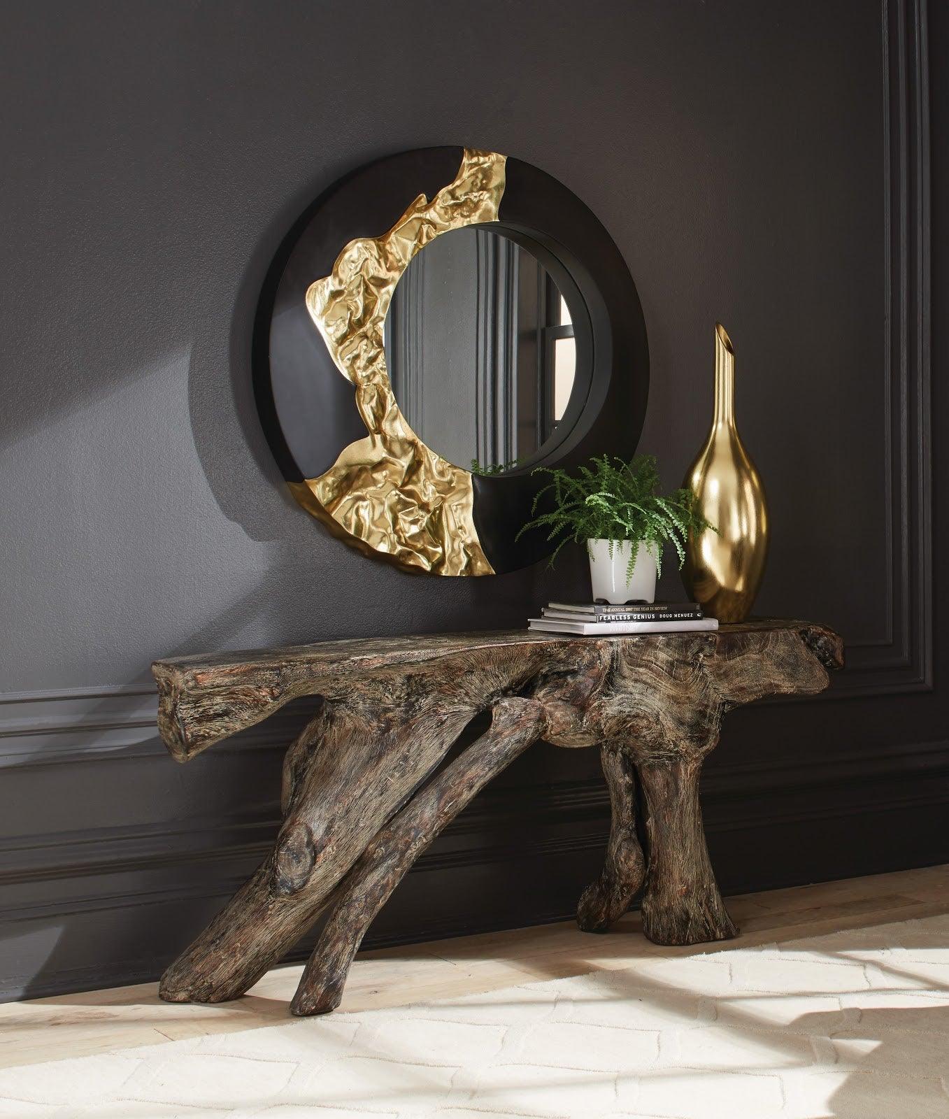 Phillips Collection Mercury Mirror, Black, Gold Leaf WALL MIRRORS