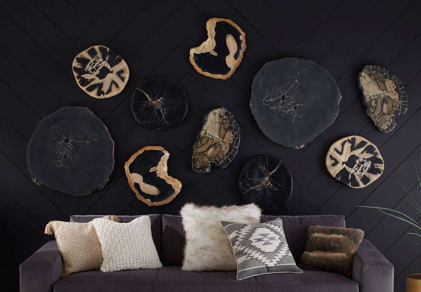 Phillips Collection Cast Petrified Wood Wall Tile, Resin, Thin WALL ACCENTS