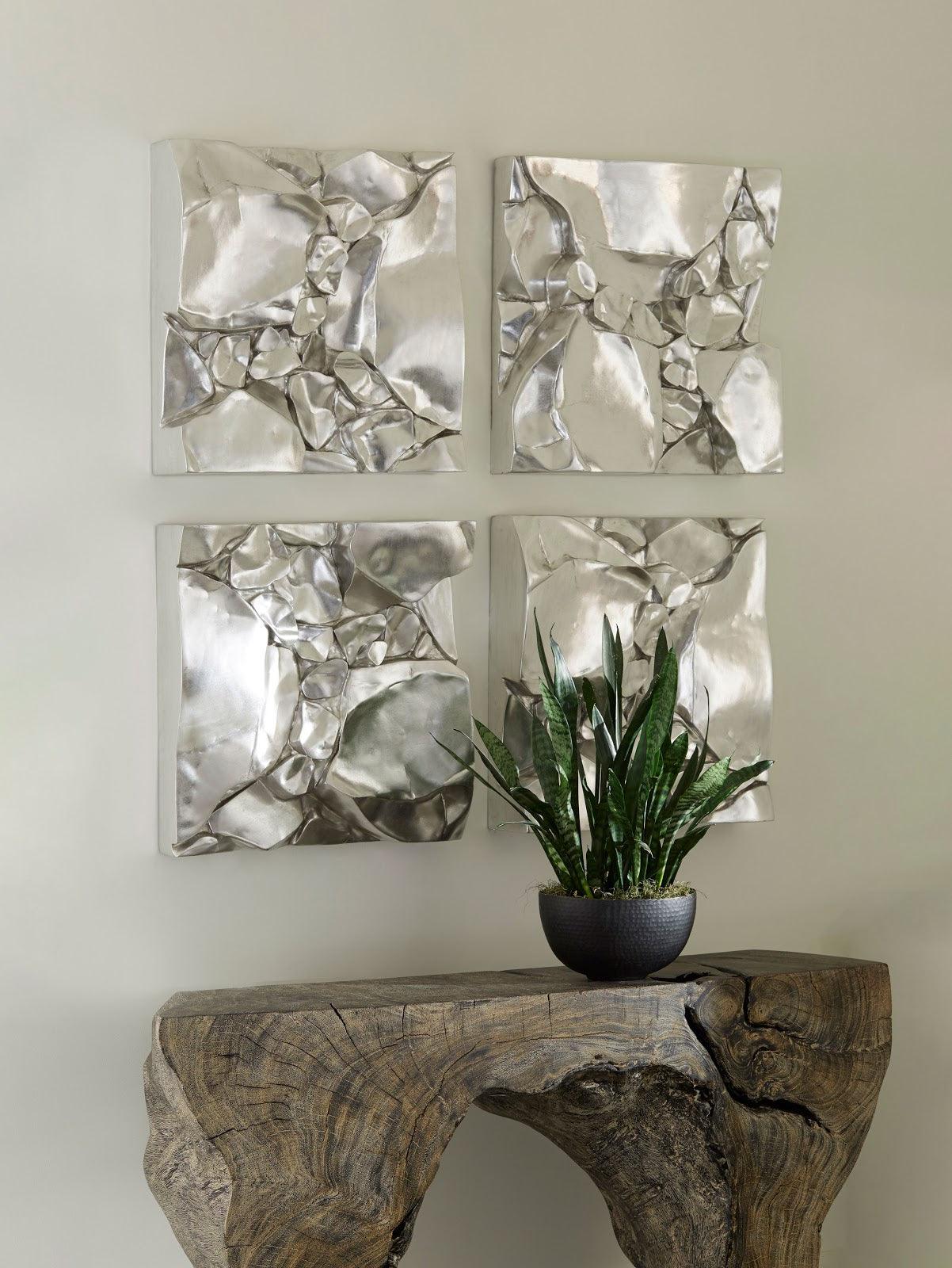 Phillips Collection Cairn Wall Tile, Silver WALL ACCENTS