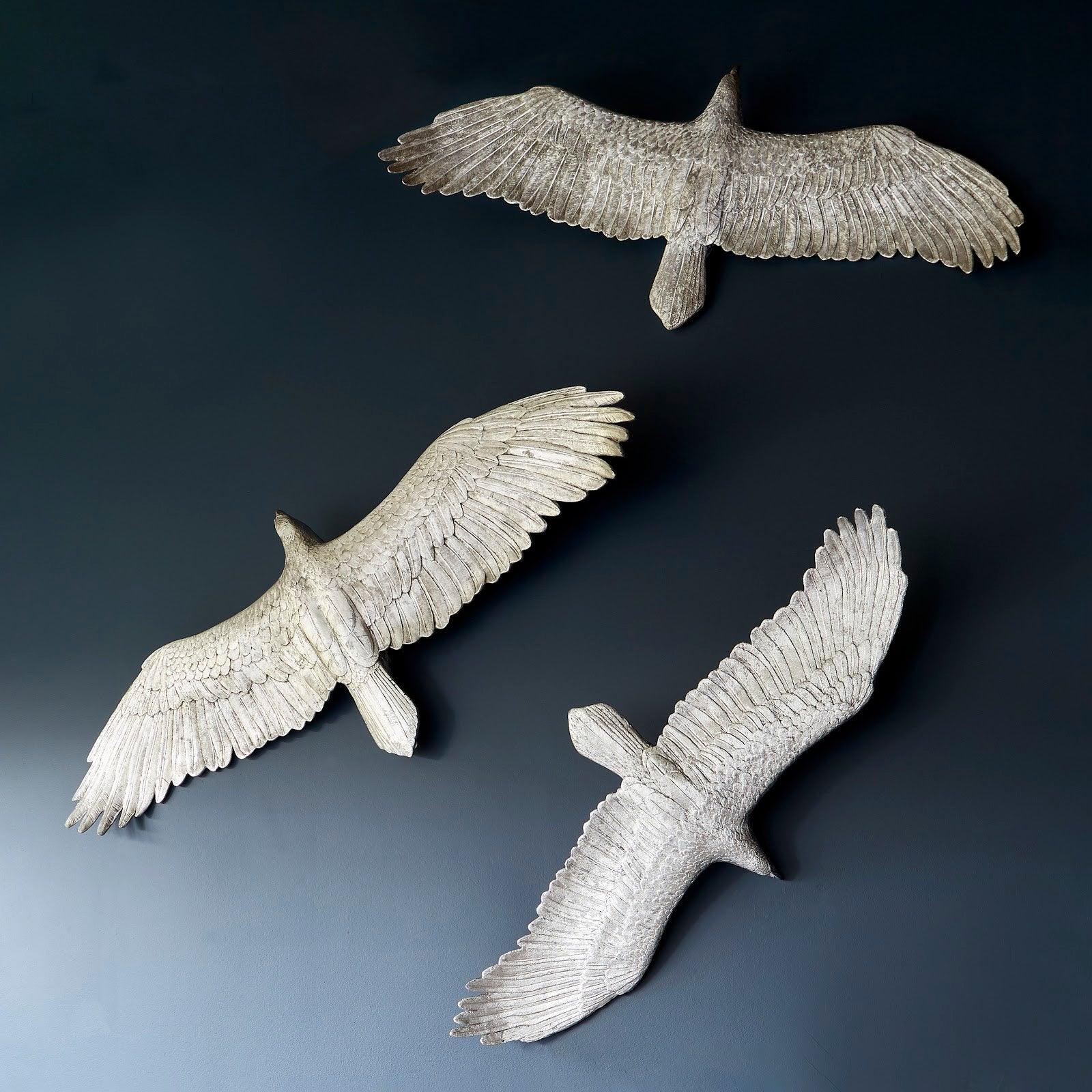 Phillips Collection Soaring Eagle Wall Art, Resin, Silver Leaf, LG WALL ACCENTS
