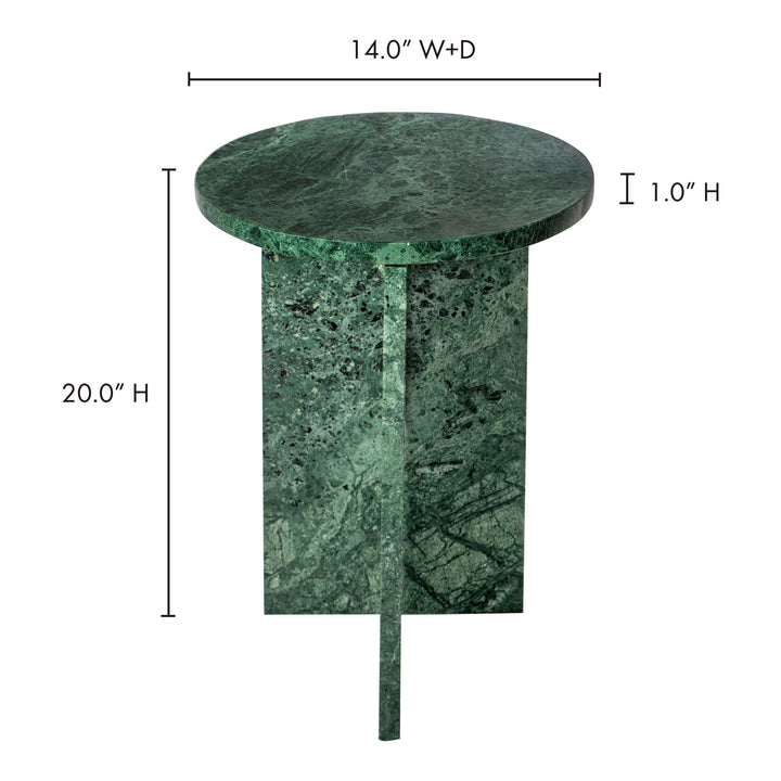 American Home Furniture | Moe's Home Collection - Grace Accent Table Green Marble