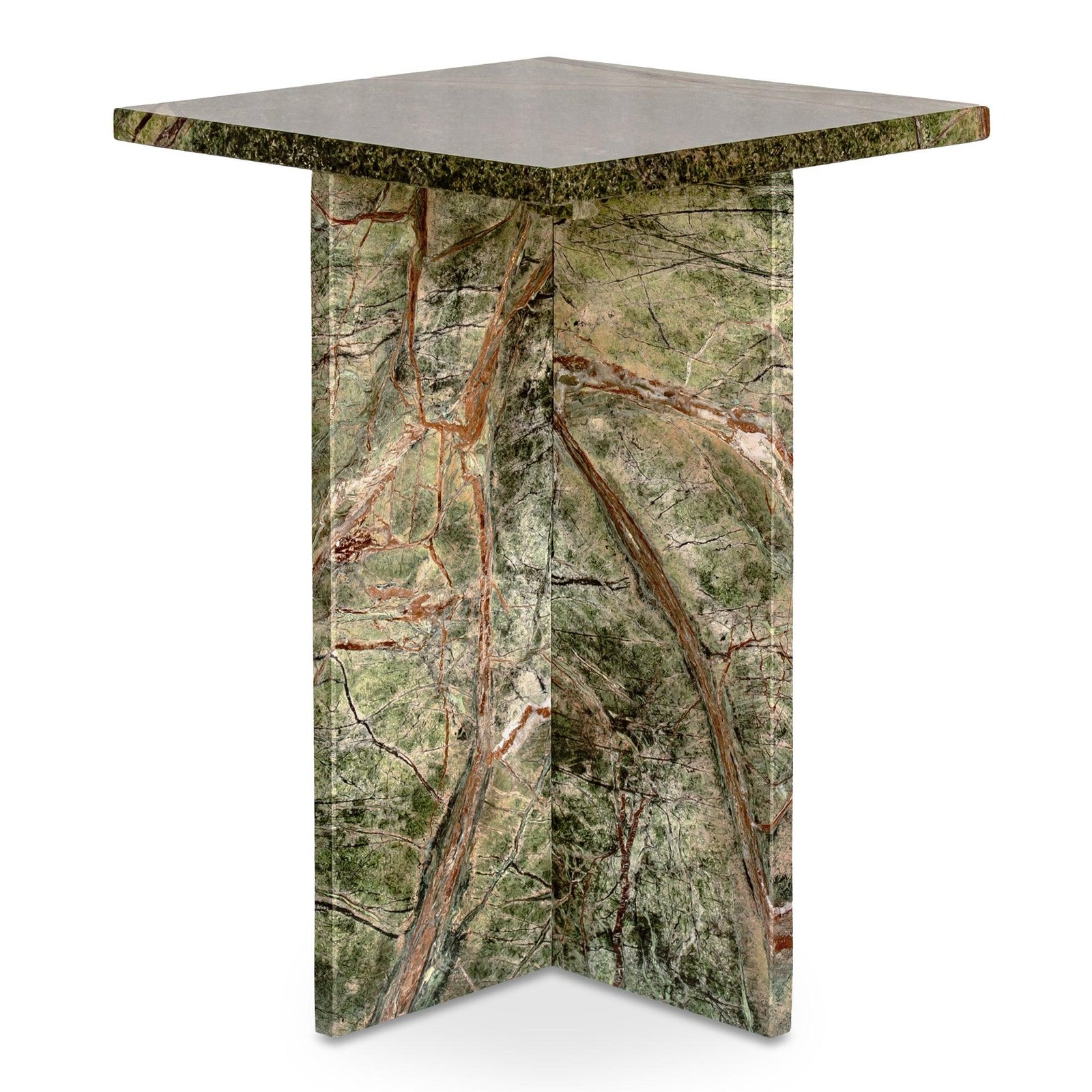 Moe's Home Collection Blair Accent Table Rainforest Green Marble OUTDOOR ACCENT TABLES