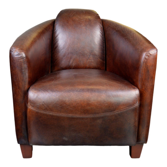 Moe's Home Collection - Salzburg Club Chair Dark Brown Leather - PK-1000-20 | American Home Furniture
