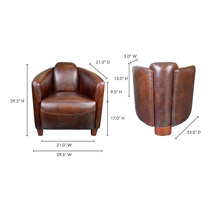 American Home Furniture | Moe's Home Collection - Salzburg Club Chair Dark Brown Leather