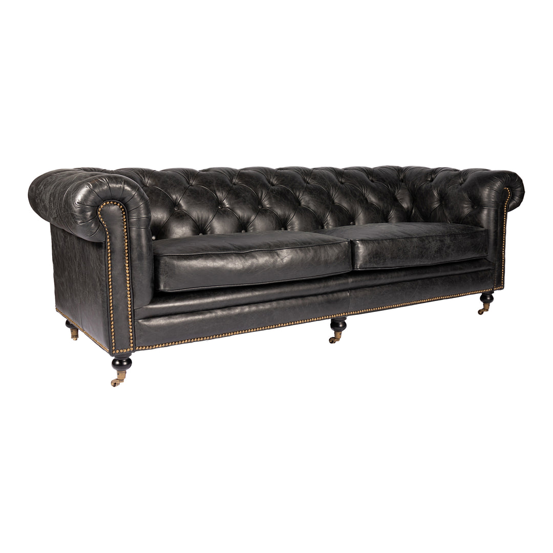 American Home Furniture | Moe's Home Collection - Birmingham Sofa Onyx Black Leather