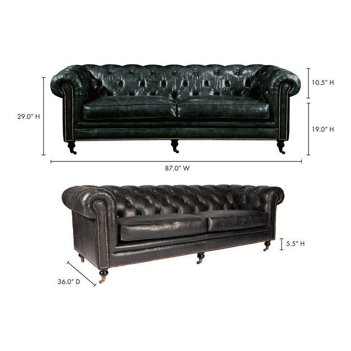 American Home Furniture | Moe's Home Collection - Birmingham Sofa Onyx Black Leather