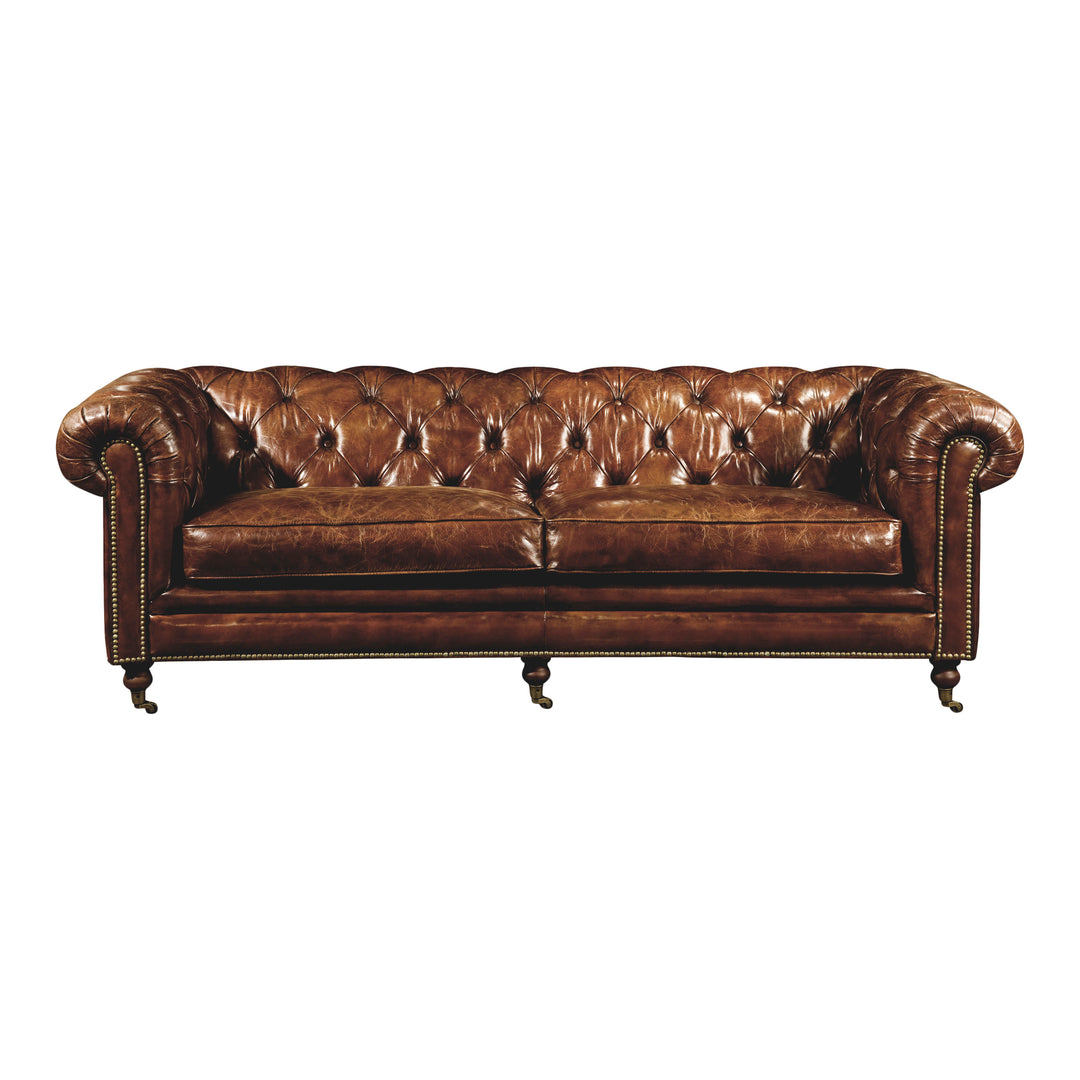 American Home Furniture | Moe's Home Collection - Birmingham Sofa Dark Brown Leather