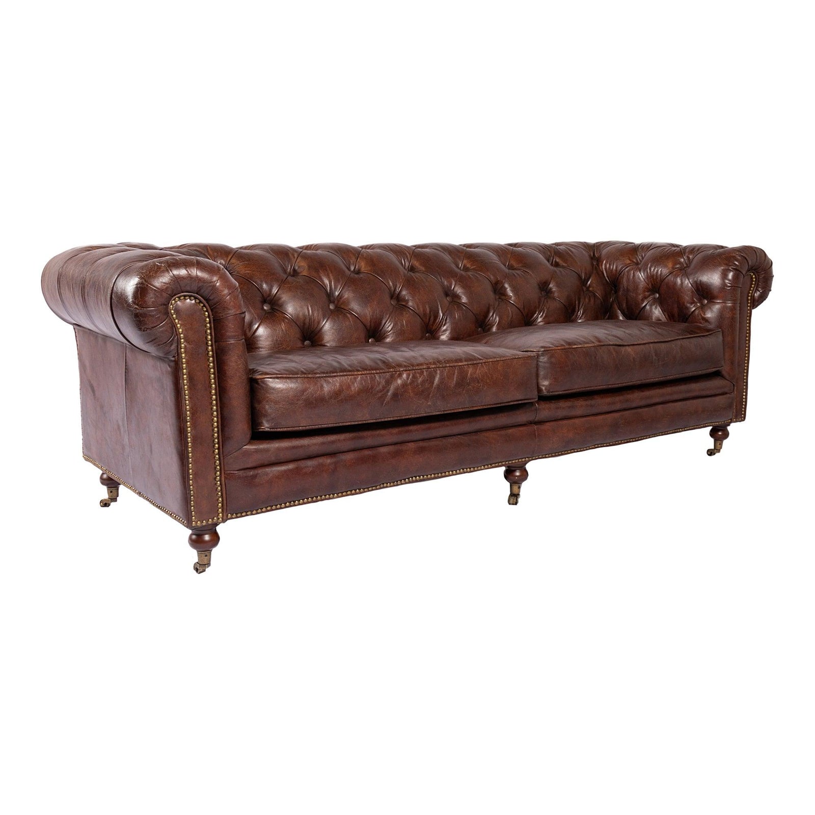 Moe's Home Collection - Birmingham Sofa Dark Brown Leather - PK-1007-20 | American Home Furniture