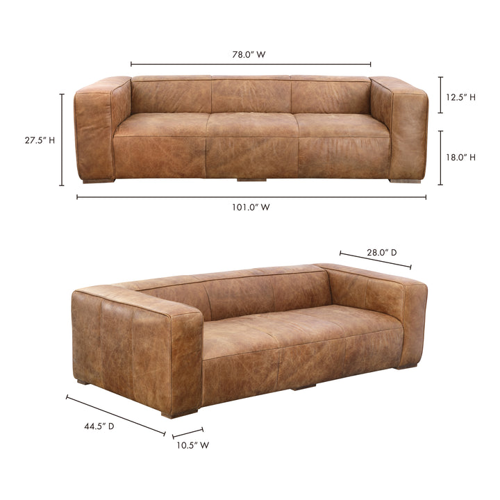 American Home Furniture | Moe's Home Collection - Bolton Sofa Open Road Brown Leather