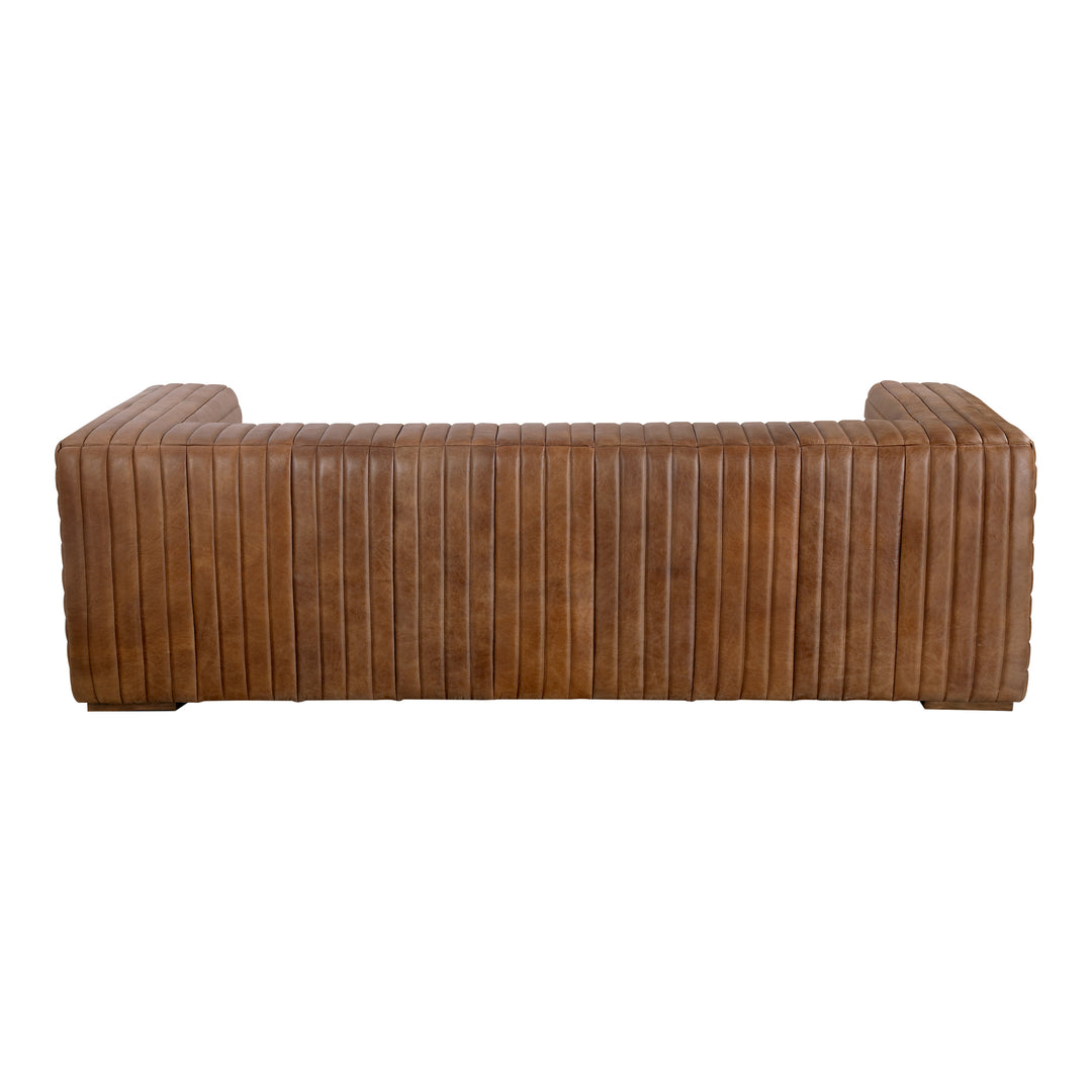 American Home Furniture | Moe's Home Collection - Castle Sofa Open Road Brown Leather