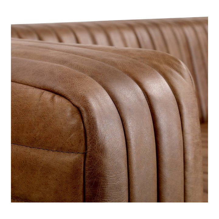 American Home Furniture | Moe's Home Collection - Castle Sofa Open Road Brown Leather