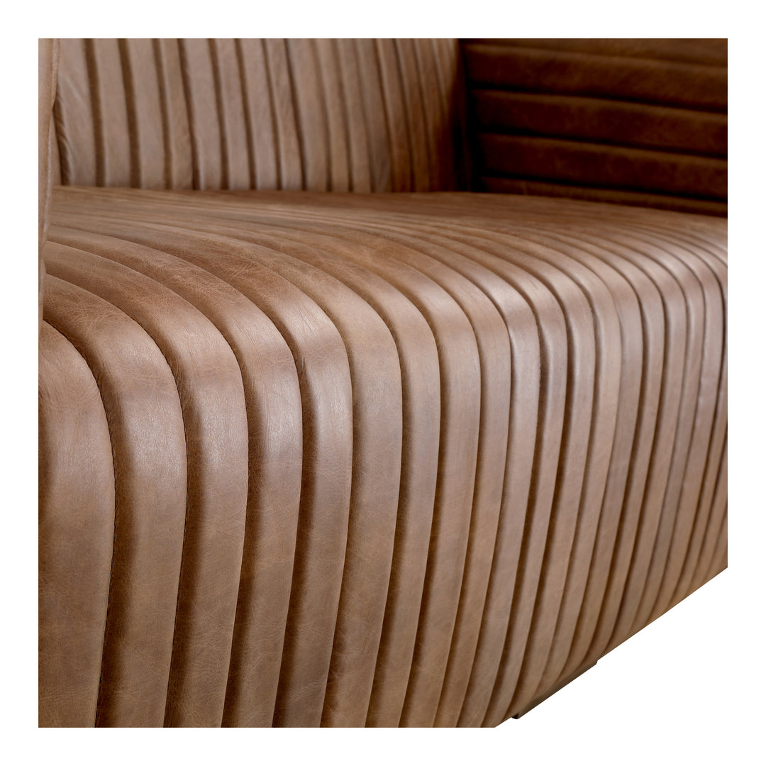 American Home Furniture | Moe's Home Collection - Castle Sofa Open Road Brown Leather