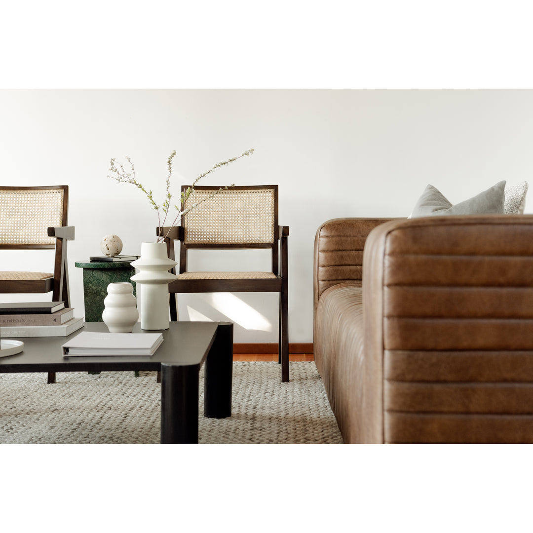 American Home Furniture | Moe's Home Collection - Castle Sofa Open Road Brown Leather