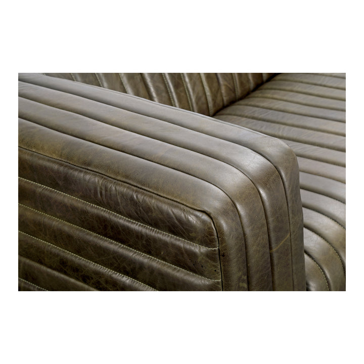 American Home Furniture | Moe's Home Collection - Castle Sofa Charred Olive Leather