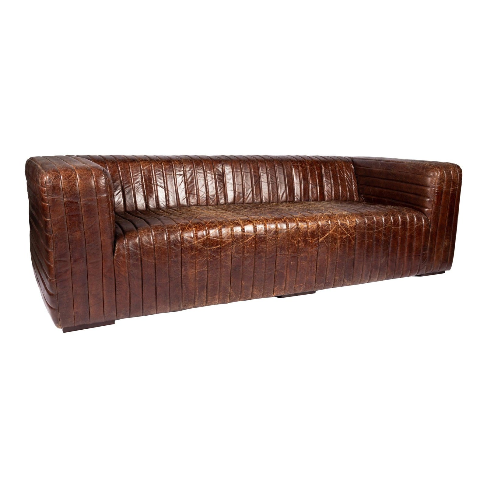 Moe's Home Collection - Castle Sofa Dark Brown Leather - PK-1009-20 | American Home Furniture
