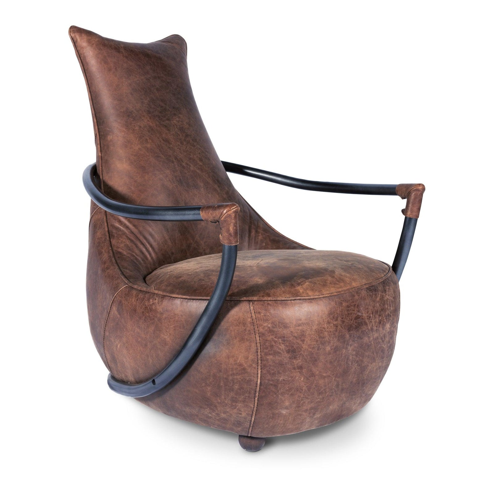Moe's Home Collection - Carlisle Club Chair Grazed Brown Leather - PK-1026-03 | American Home Furniture