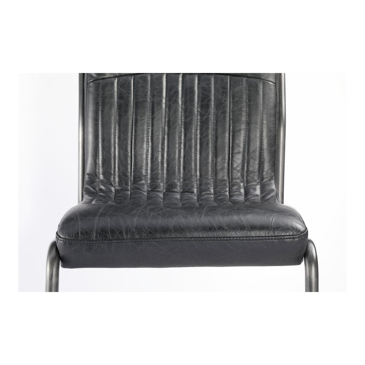 American Home Furniture | Moe's Home Collection - Ansel Dining Chair Onyx Black Leather-Set Of Two