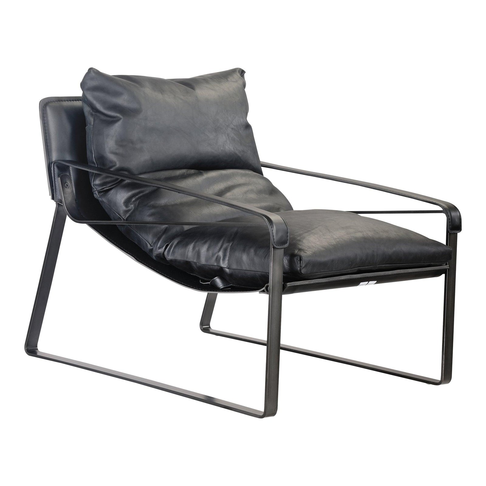 Moe's Home Collection - Connor Club Chair Onyx Black Leather - PK-1044-02 | American Home Furniture