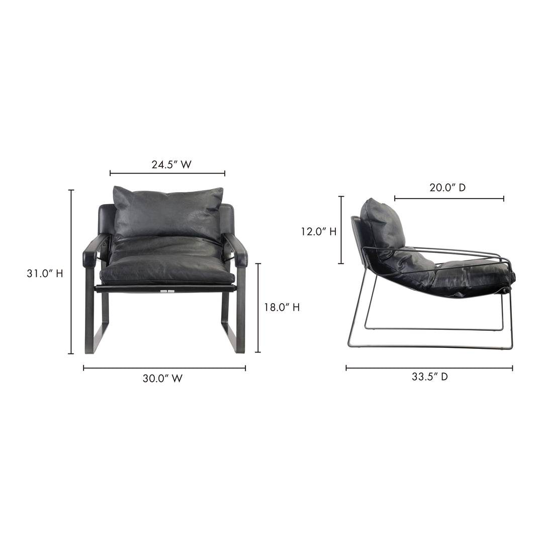 American Home Furniture | Moe's Home Collection - Connor Club Chair Onyx Black Leather