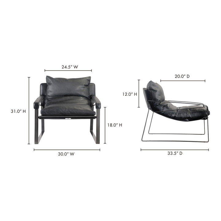 American Home Furniture | Moe's Home Collection - Connor Club Chair Onyx Black Leather