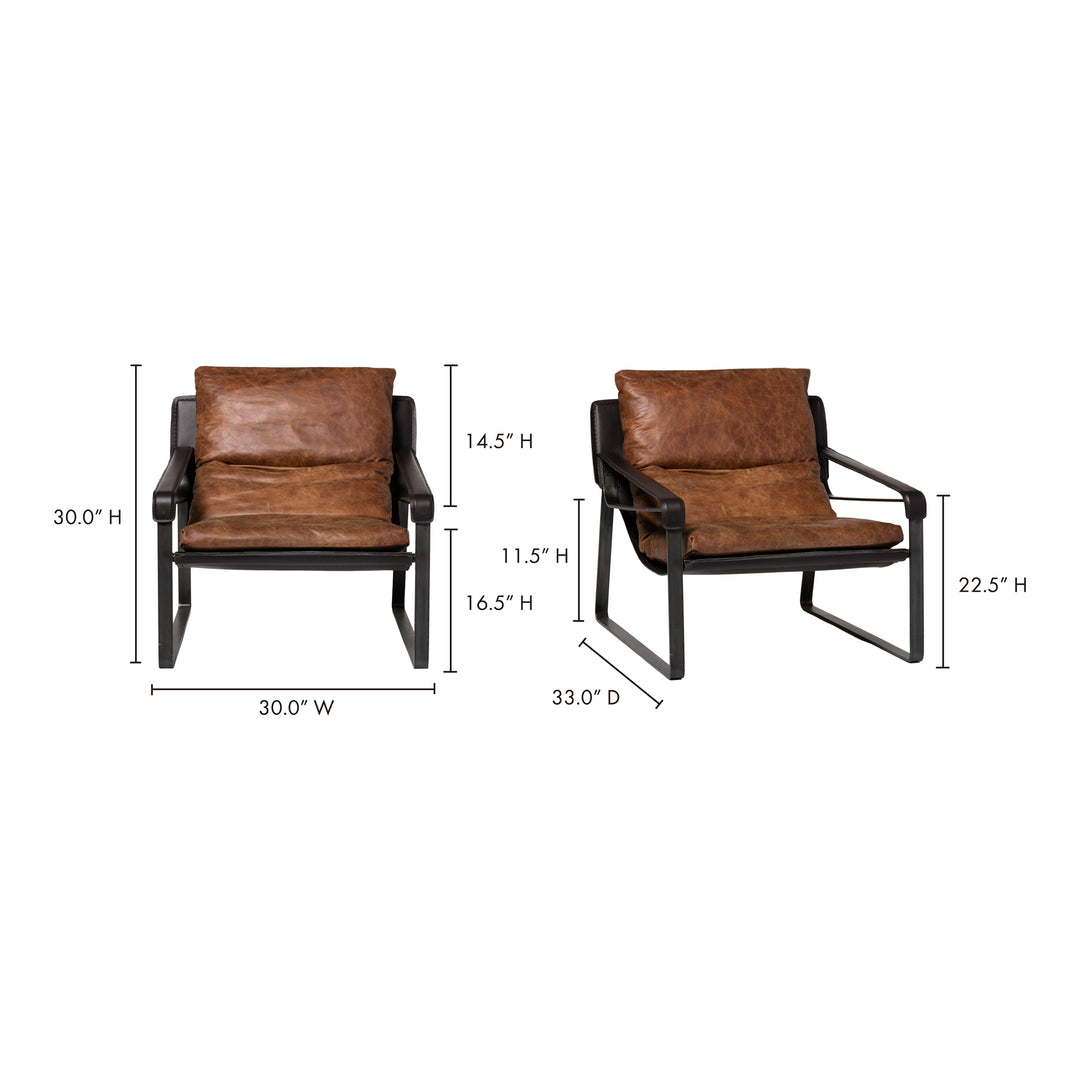 American Home Furniture | Moe's Home Collection - Connor Club Chair Open Road Brown Leather