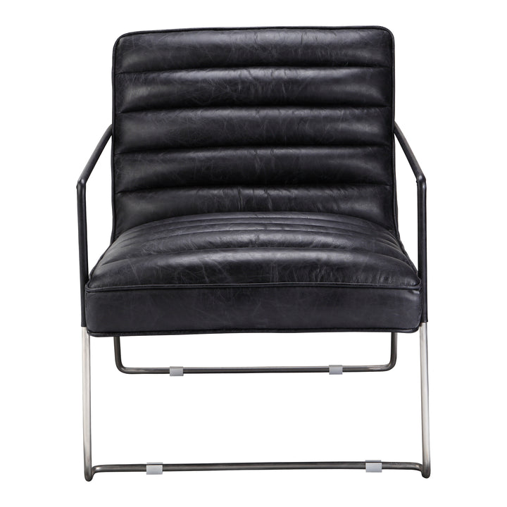 American Home Furniture | Moe's Home Collection - Desmond Club Chair Onyx Black Leather