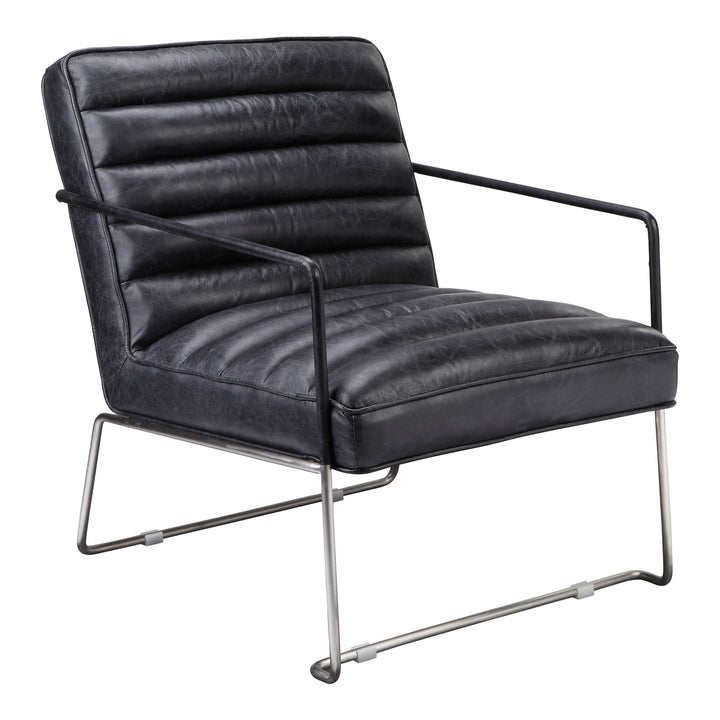 American Home Furniture | Moe's Home Collection - Desmond Club Chair Onyx Black Leather