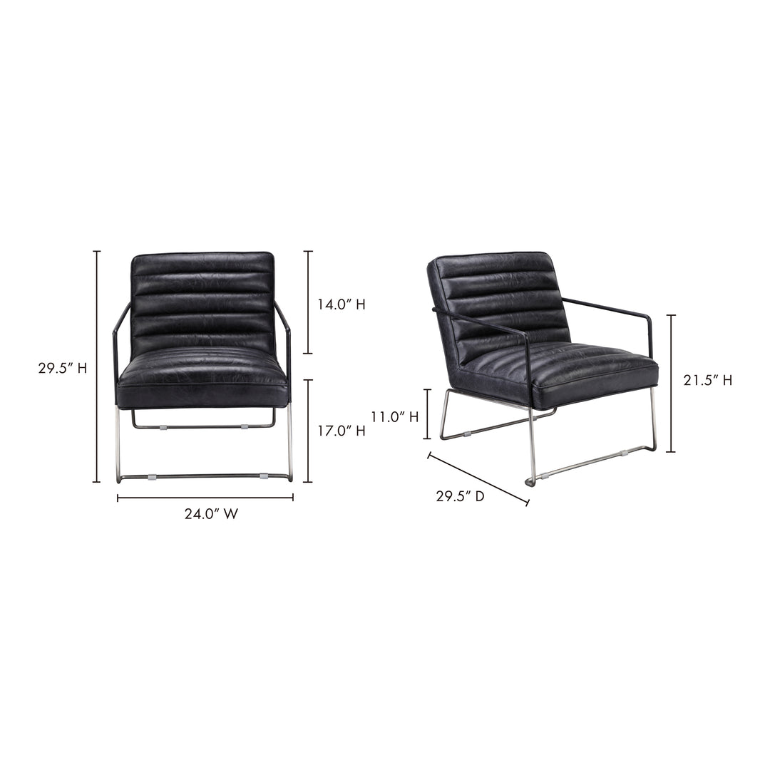 American Home Furniture | Moe's Home Collection - Desmond Club Chair Onyx Black Leather