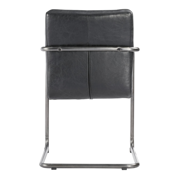 American Home Furniture | Moe's Home Collection - Ansel Arm Chair Onyx Black Leather -Set Of Two