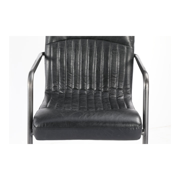 American Home Furniture | Moe's Home Collection - Ansel Arm Chair Onyx Black Leather -Set Of Two