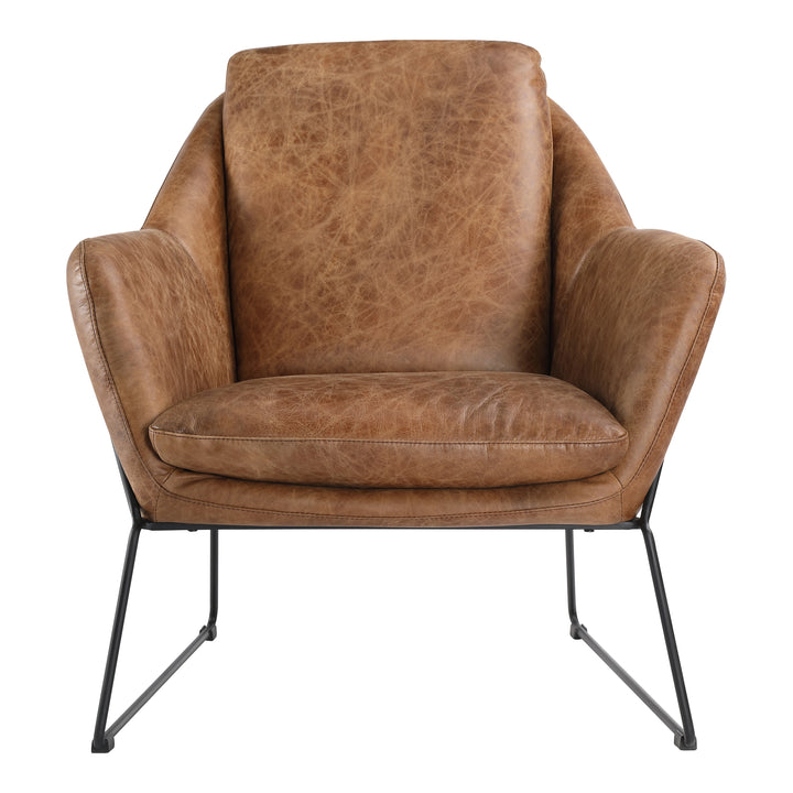 American Home Furniture | Moe's Home Collection - Greer Club Chair Open Road Brown Leather