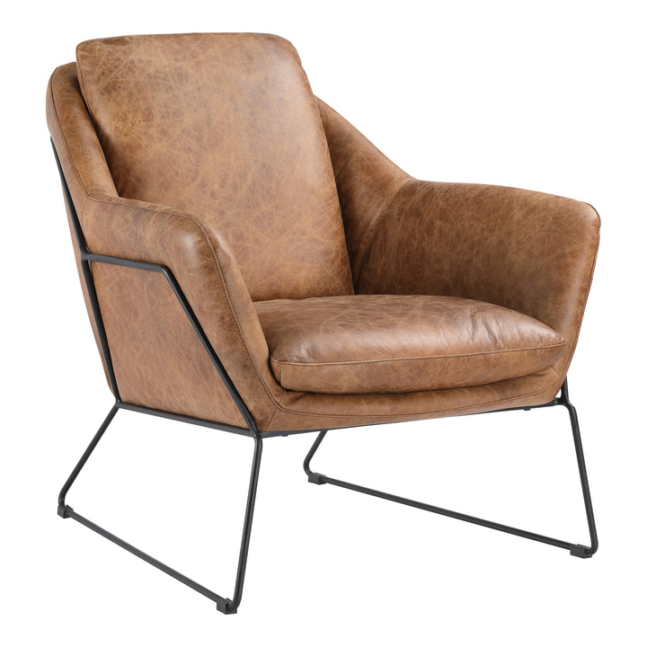 American Home Furniture | Moe's Home Collection - Greer Club Chair Open Road Brown Leather